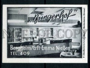 500302 GERMANY ADVERTISING Bunderhof Vintage match label