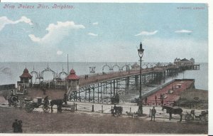 Sussex Postcard - New Palace Pier - Brighton - Horse & Carriages - Ref A2044