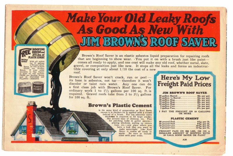 1930’s Jim Browns Fall Prices plus Spring Paint Catalog