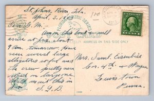 ST. JOHNS RIVER STEAMER SHIP FREDERICK DE BARY JACKSONVILLE FLORIDA POSTCARD '13