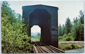 Postcard - Covered Bridge At North Bend, Washington