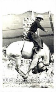 Dude Colbert Riding Pedestal, Real Photo Western Cowboy Unused 