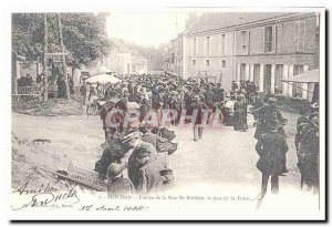 Houdan Old Postcard Entrance of St Matthew the day of the fair (reproduction)