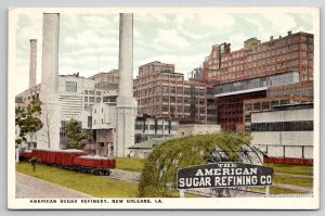 New Orleans LA American Sugar Refinery Gray Line Coach Advertising Postcard F41