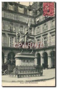 Paris Postcard Old Statue of Jeanne d & # 39arc Square Pyramids (taxi)