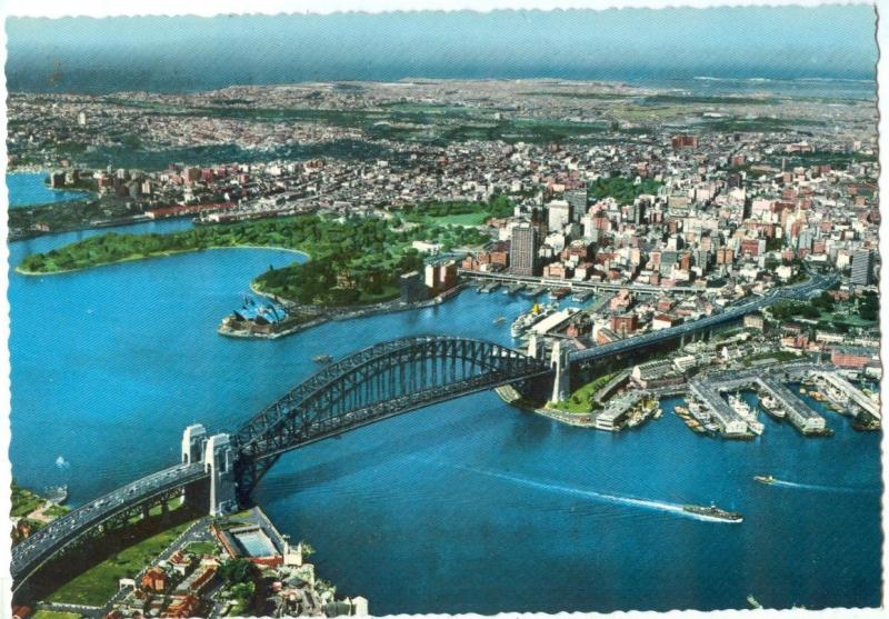 Australia, Aerial view of the Metropolis of Sydney, 1960s unused Postcard