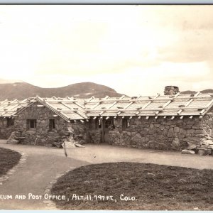 c1940s Trail Ridge, CO Museum Post Office Building Stone Mountain RPPC A26