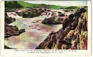 13669 Great Falls & Old Dominion Railroad, Potomac River, View of Falls