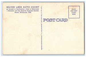 c1940 Silver Lake Auto Court Glendale Boulevard Los Angeles California Postcard