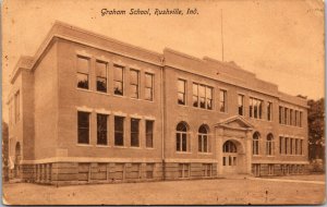 Postcard Graham School in Rushville, Indiana~373