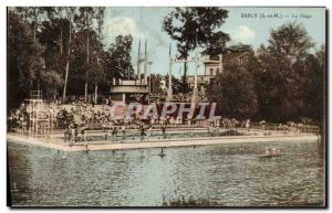 Old Postcard Esbly The Beach