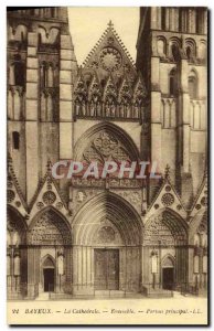 Old Postcard Bayeux Cathedral Ensemble Main Gate