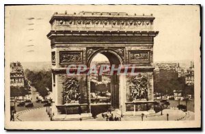 Old Postcard Arc de Triomphe Etoile Paris