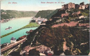 Germany Der Rhein Ruine Rheinfels bei St Goar Sankt Goar Vintage Postcard 03.81