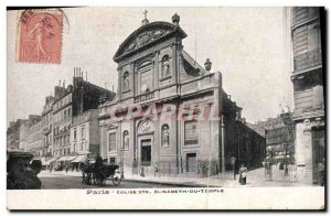 Old Postcard Paris St. Elizabeth Church Of Temple