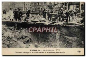 Old Postcard Firefighters Paris l & # 39orage June 15 in Paris was the Landsl...