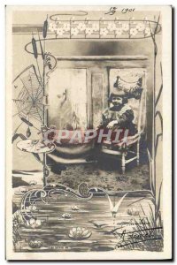 Frog Toad Postcard Old Child