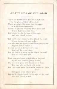 BY THE SIDE OF THE ROAD~GOLDEN RULE POEM~RELIGION POSTCARD 1915