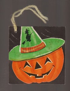 Vintage HALLOWEEN c1940s BRIDGE TALLY Score Card JOL WITCH Gibson EX CARPENTIER