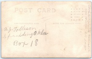 ID'd c1912 Spaulding, OK Cute Baby Girl RPPC Real Photo PC Cora A Tolleson A122