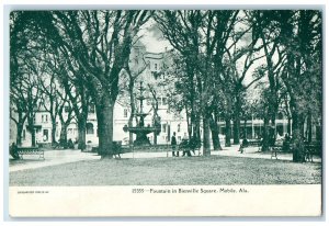 c1905's Fountain In Bienville Square Mobile Alabama AL Unposted Trees Postcard