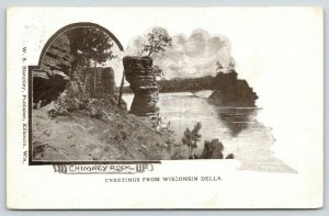Kilbourn-Dells Wisconsin~Chimney Rock~Beautiful View~1908 Postcard
