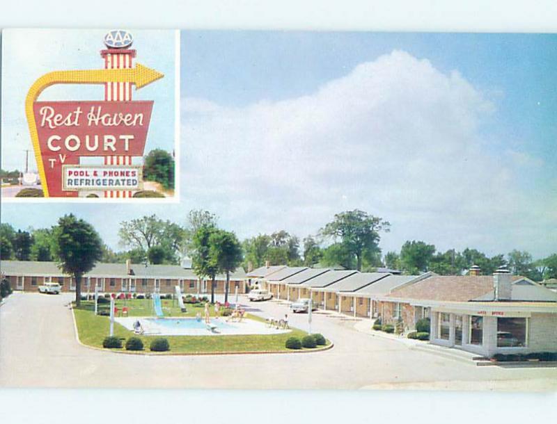 Unused Pre-1980 OLD CARS & REST HAVEN MOTEL Springfield Missouri MO M0915