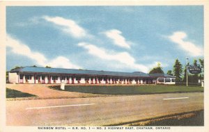 Chatham Ontario Canada 1940s Postcard Rainbow Motel