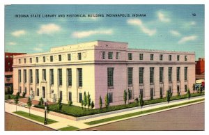Vintage Indiana State Library & Historical Building, Indianapolis, IN Postcard
