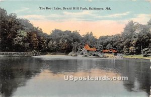 Boat Lake, Druid Hill Park - Baltimore, Maryland MD Postcard