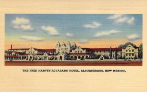 Linen Era,Fred Harvey H-2895, Alvardo, Albuquerque,  NM, New Mexico Old Postcard