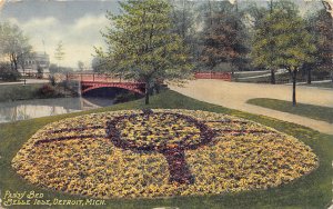 Detroit Michigan 1910 Postcard Pansy Bed Belle Isle