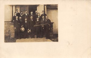 Men in Front of a House Real Photo Unused 