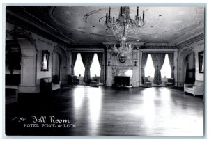 Ball Room Hotel Ponce De Leon Interior St. Augustine FL RPPC Photo Postcard