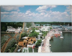 Postcard Skyride view of the Boardwalk at Indiana Beach, Monticello, Indiana