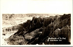 Vtg 1930's Badlands Of South Dakota SD RPPC Real Photo Postcard