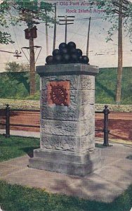 Illinois Rock Island Monument Marrkine Site Of Old Fort armstrong 1912