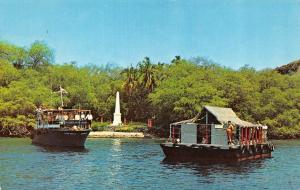 HI, Hawaii   KONA COAST CRUISE BOATS~Captain Cook's Monument   c1950's Postcard