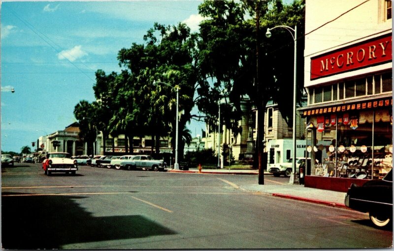 Ocala, Florida - Magnolia Street Court House Confederate Monument cars POSTCARD