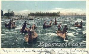 Indians Fishing Sault Ste Marie MI 1905 Missing Stamp