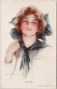 Philip Boileau Artist Happiness Portrait Woman #373 Water Color Postcard H49