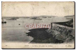 Brest - La Rade - View of Chateau decision - Old Postcard