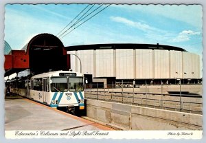 Coliseum And Light Rail Transit, Edmonton, Alberta, Chrome Postcard