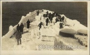 Ice USS Frederick Military Ship Writing on back light tab marks from being in...