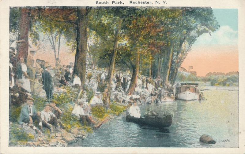 Crowd along Genesee River - South Park, Rochester, New York - WB