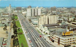 Long Beach California~Ocean Avenue West~50s Cars in Street~Newspaper Sign/Clock