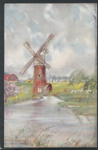 Norfolk Postcard - Artist View of The Old Windmill, Acle    RS15403