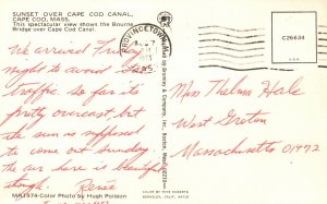 Vintage Postcard 1973 Sunset Over Cape Cod Canal Spectacular View Cape Cod Mass