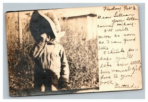 Vintage 1906 RPPC Postcard Candid Shot Child in Garden Minneapolis Minnesota