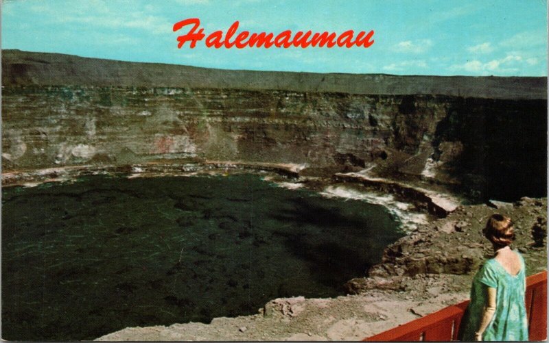 Hawaii Halemaumau Firepit Kilauea Volcano National Park CHROME POSTCARD 